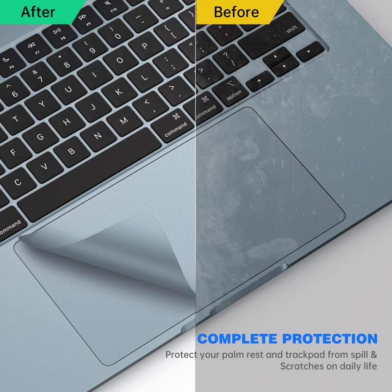 imComor غطاء راحة اليد متوافق مع 2025 2024 ماك بوك إير 15" شريحة M4 M3 A3241 A3114 واقي لوحة اللمس لآبل ماك بوك إير 15.3 بوصة غطاء لوحة اللمس واقي (أزرق سماوي) - Image 5